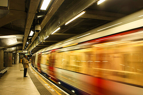 A London tube at the jubilee line.